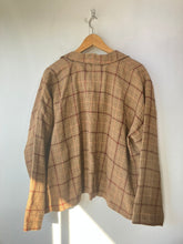 Vintage Eskandar Brown and Red Plaid Linen Jacket