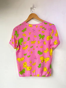 Vintage Versace Versus Pink Butterfly Top