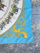 Hermès “La Promenade de Longchamps” Blue Silk Scarf by Philippe Ledoux