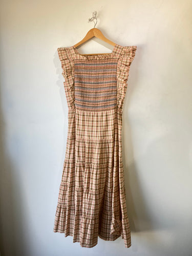 Doen Plaid Maxi Dress With Wings