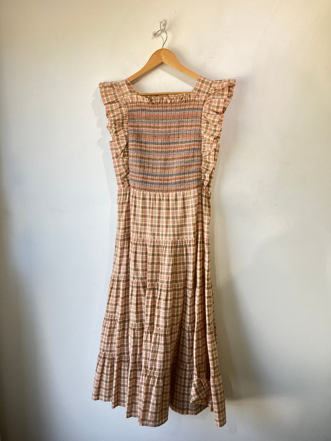 Doen Plaid Maxi Dress With Wings