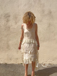 Magnolia Pearl Cream Gauze Ruffle Dress