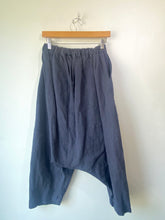 Simple and Vintage Soft Navy Linen Pants