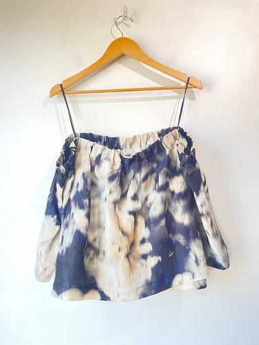 Hope for Flowers Black and Cream Abstract Off Shoulder Top