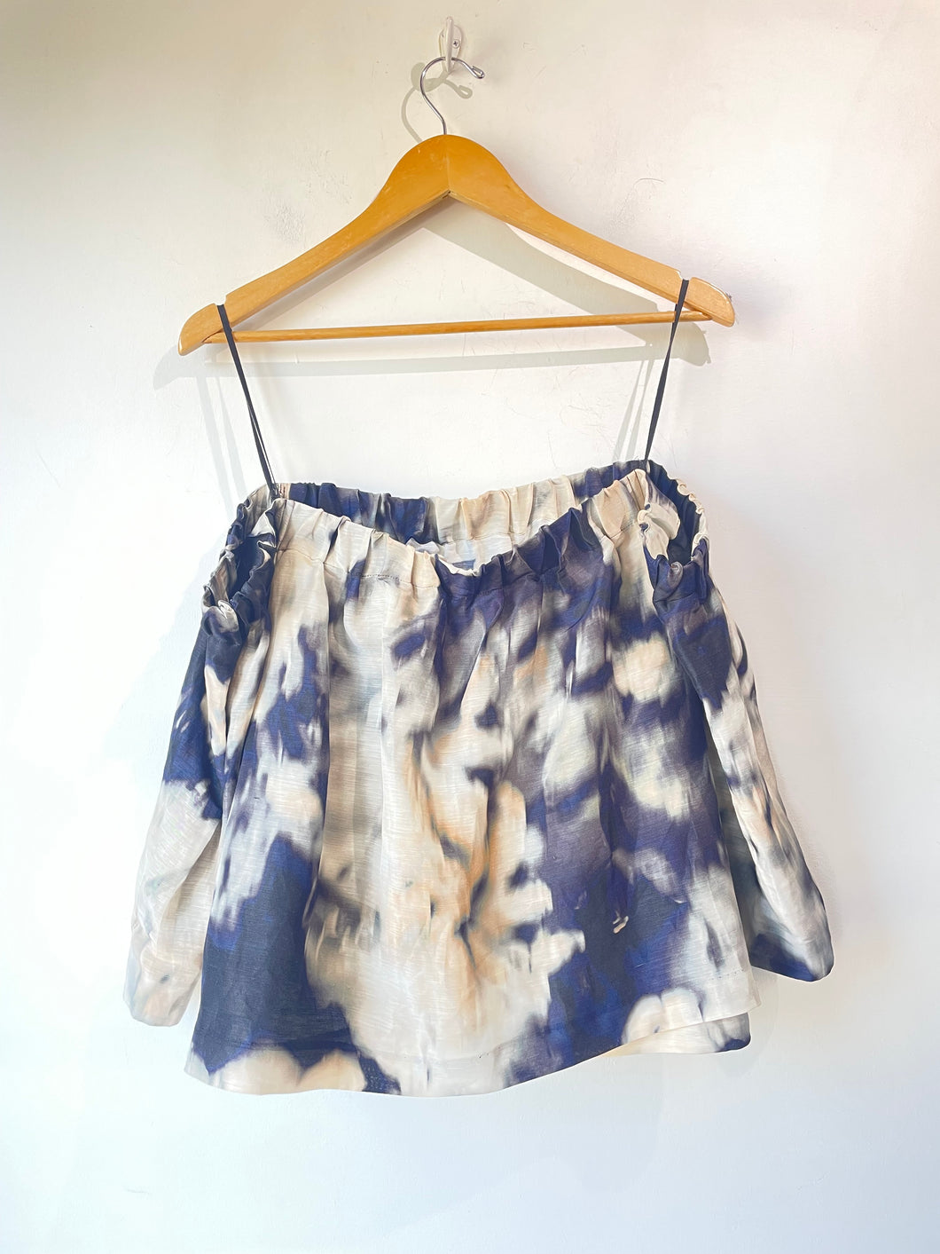 Hope for Flowers Black and Cream Abstract Off Shoulder Top