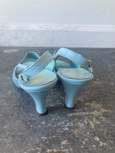 Vintage Amano Light Blue Sandal Heels Sz 7