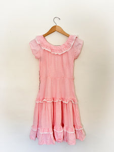 Vintage Pink and White Gingham Prarie Dress
