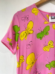 Vintage Versace Versus Pink Butterfly Top