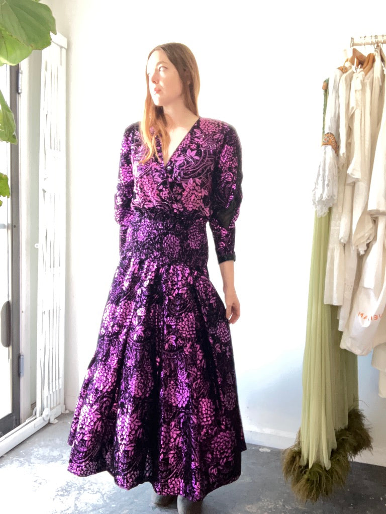 Vintage Diane Freis Purple Beaded Velvet Gown – The Curatorial Dept.