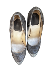 Christian Dior Grey Fish Tale LEather Platform Pumps