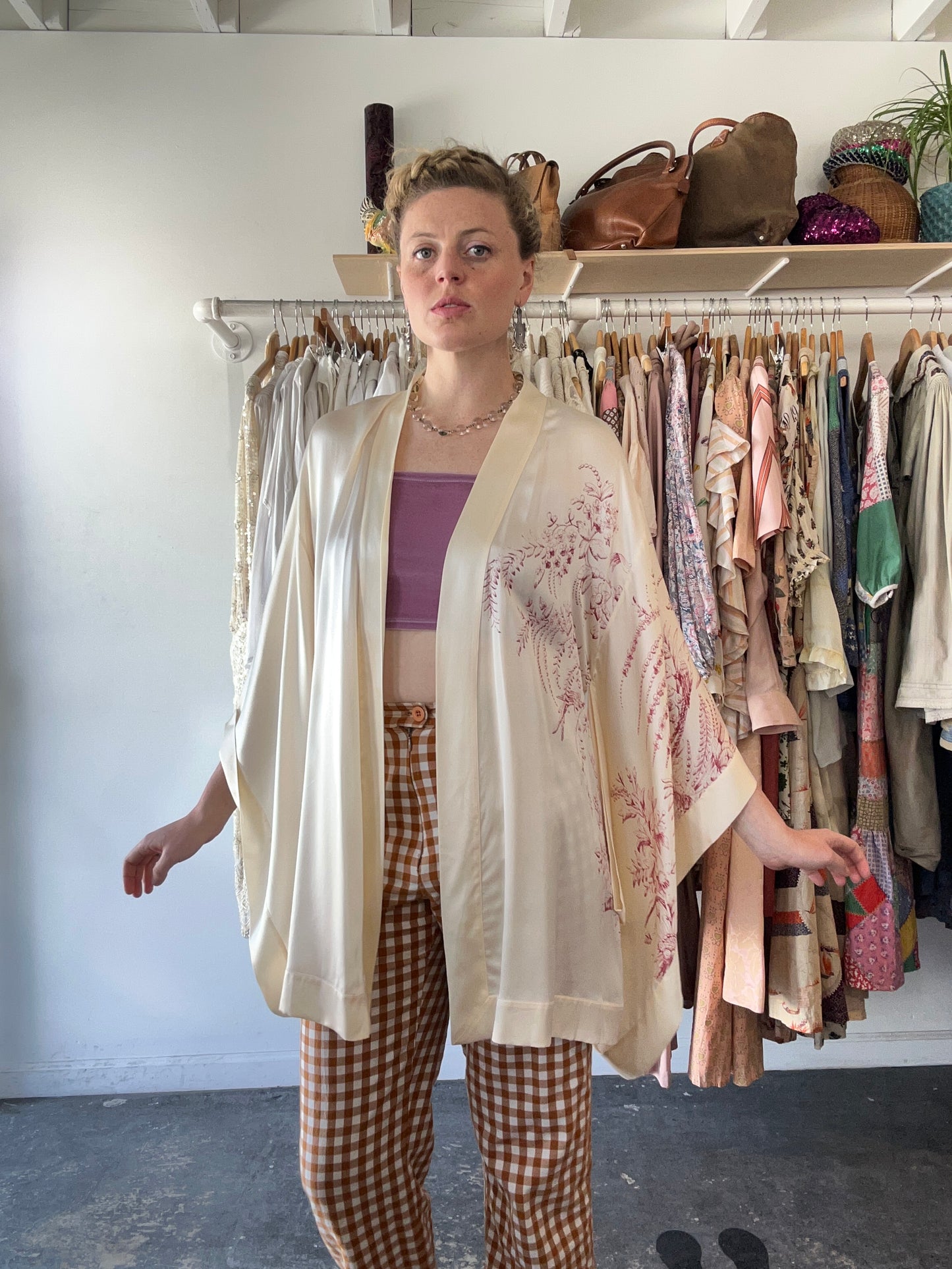 Carine Gilson Cream Silk Robe - The Curatorial Dept.