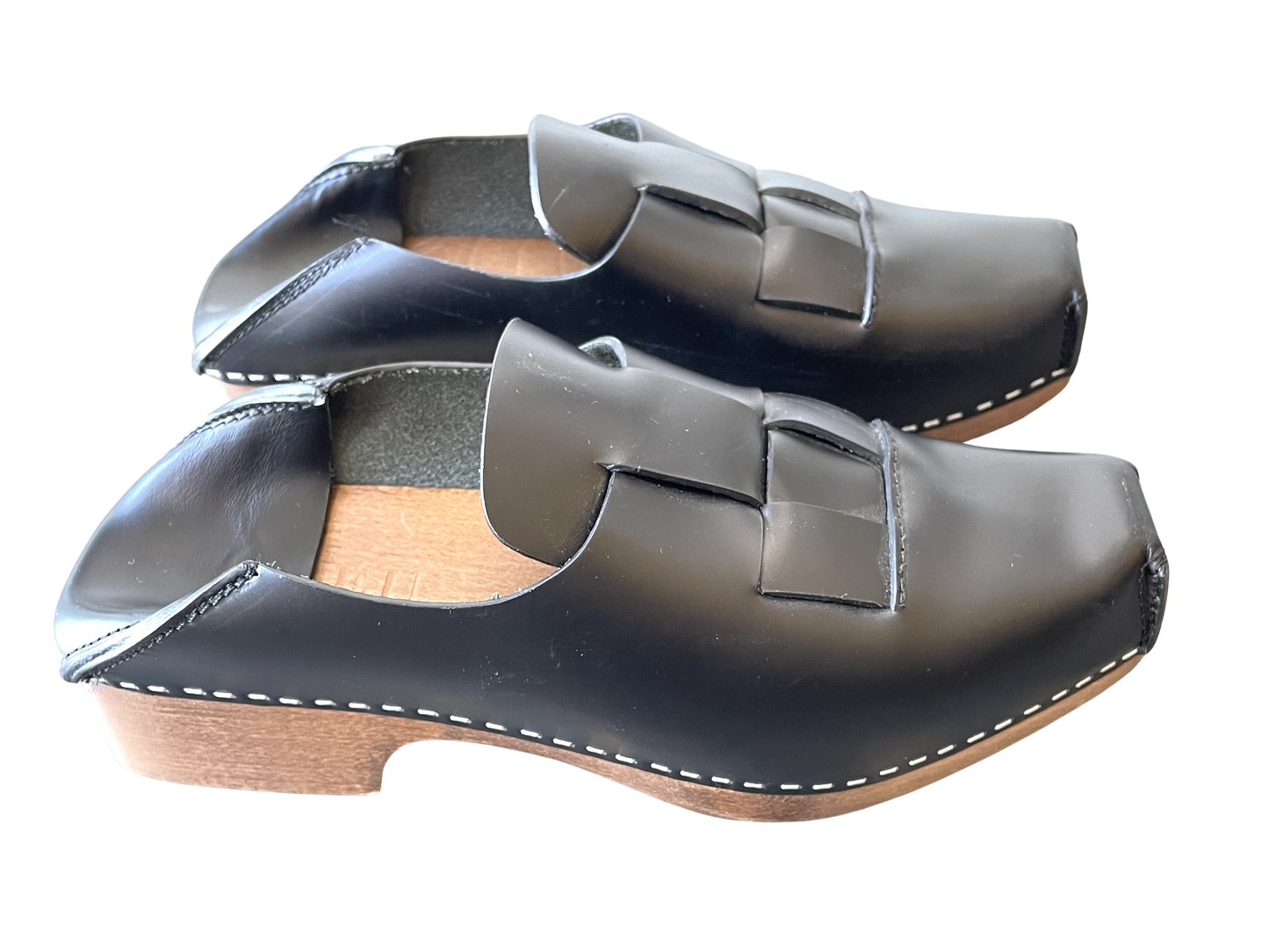 Hereu Black Leather Clogs - The Curatorial Dept.