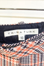 Trina Turk Orange Blue Plaid Pants