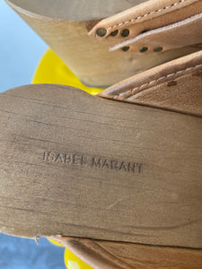 Isabel Marant Tan Wooden Clogs