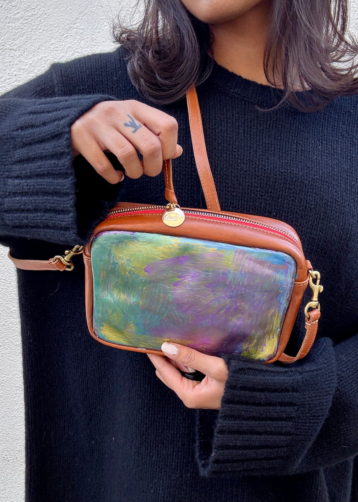 Creative Growth Clare V. Purse Hand Painted by Lauren Dare - The Curatorial Dept.