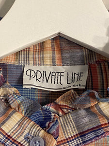 Vintage Private Line Plaid Ruffle Shirt