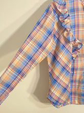 Vintage Private Line Plaid Ruffle Shirt