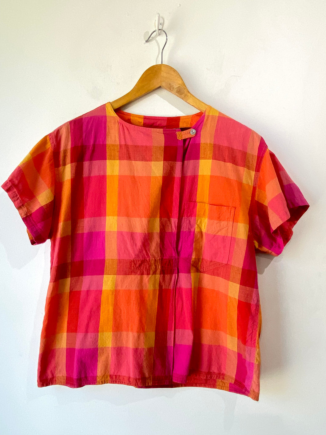 Vintage Liz Sport Pink Plaid Top