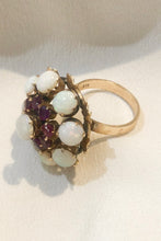 Antique Georgian 18k Opal & Ruby Ring