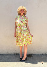 Vintage 1940s Green and Orange Print Dress