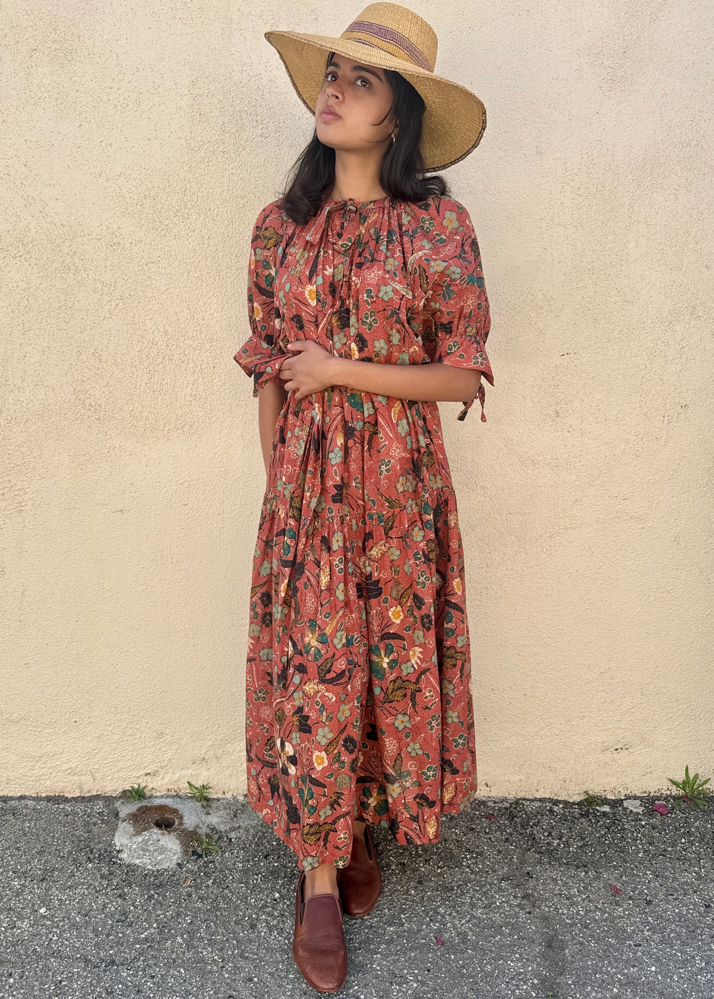 Ulla Johnson Brown Printed Short Sleeve Dress