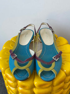 Prada Aqua & Purple Flats