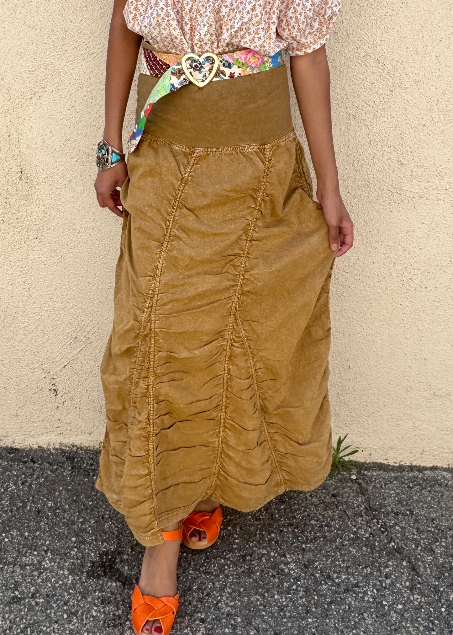 XCVI Wearables Mustard Skirt - The Curatorial Dept.