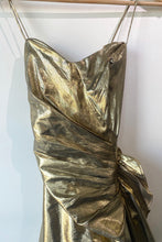 Vintage Steppin Out Gild Metallic Ruffle Dress