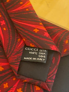 Gucci Pink & Maroon Paisley Tie