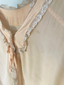 Vintage Pink Silk Bed Jacket