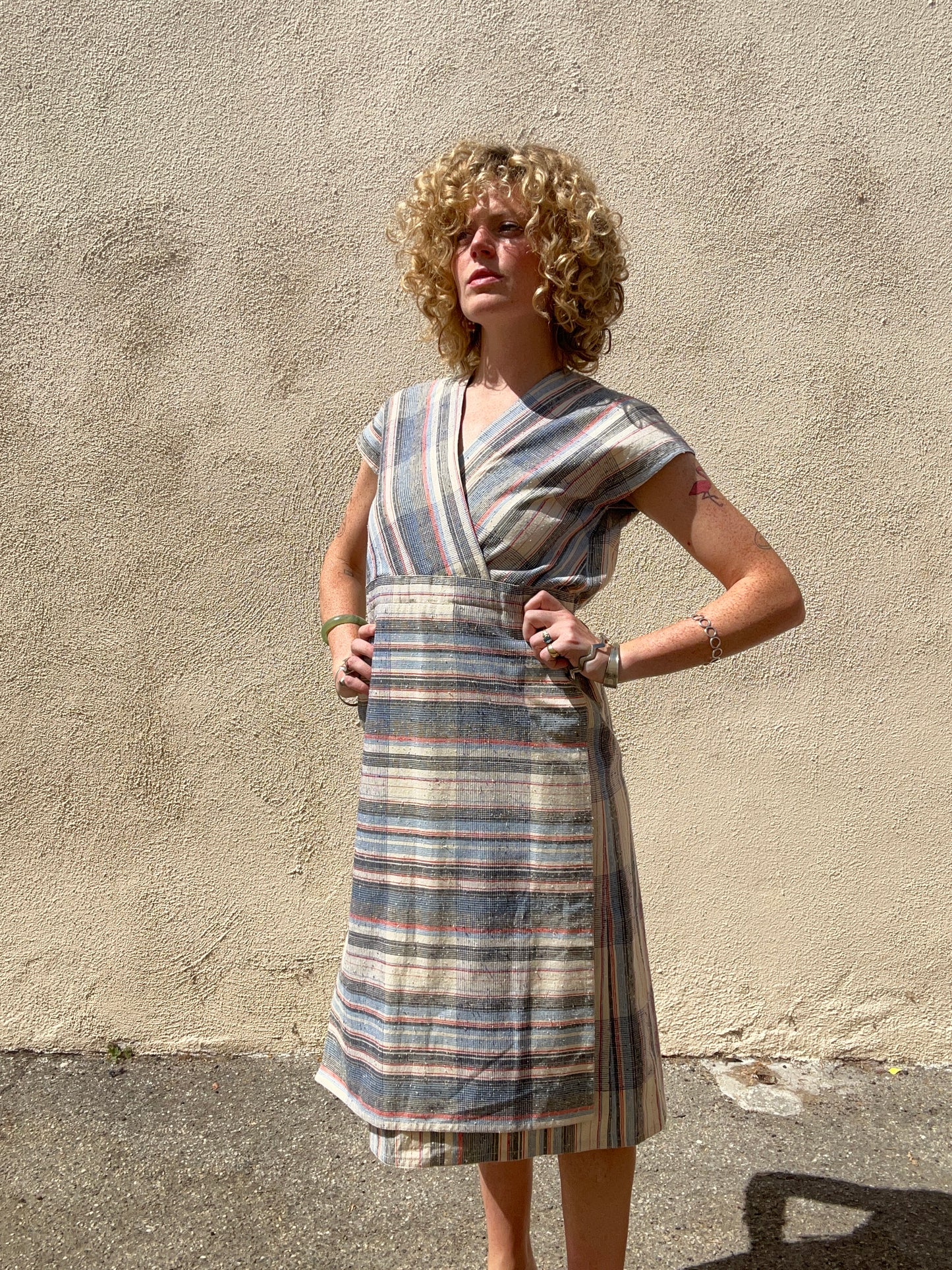 Vintage 70s Rare Issey Miyake Striped Dress – The Curatorial Dept
