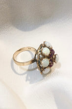 Antique Georgian 18k Opal & Ruby Ring