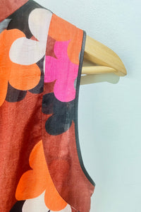 Marni Rust Floral Sleeveless Mini Dress