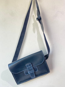 Agnes Baddoo Navy Leather Belt Bag