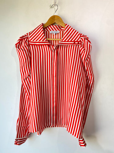 Dice Kayek Red & White Stripe Blouse