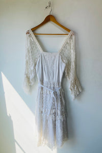 Vintage O’Susanna White Lace Midi Dress P