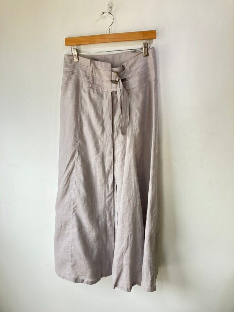 Carol Little Grey Linen Wrap Skirt