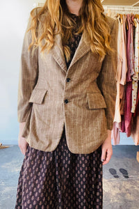 Vintage Givenchy Brown Wool Striped Jacket