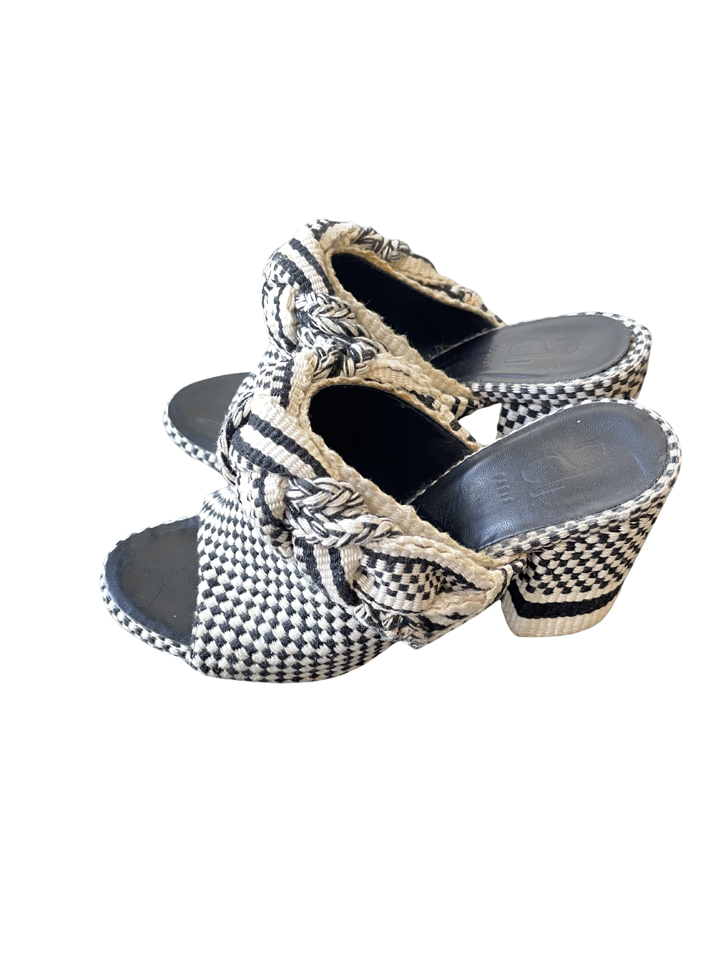 Antolina Black and White Fabric Heels - The Curatorial Dept.