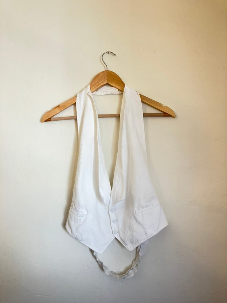 Vintage White Tuxedo Vest