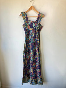 Vintage Navy Floral Sleeveless Prairie Dress