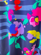 Vintage Leonard Paris Navy & Neon Floral Silk Dress