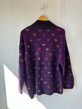 Vintage Planet Earth Imports Purple Heart Sweater Cardigan