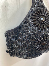 Vintage Qiaoski Black Beaded Bra