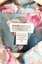 Vintage Banana Republic Teal Floral Blouse