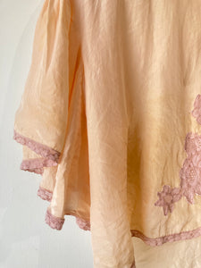 Vintage Pink Silk Lace Bed Jacket