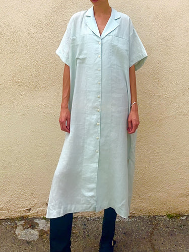 Ilana Kohn Mint Green Linen Shirt Dress