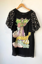 Tsumori Chisato Girl with Cheetah Black Silk Dress