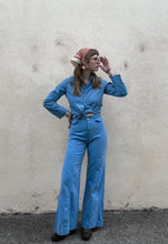 Vintage Western Powder Blue Corduroy Leisure Suit