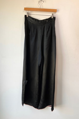 Vintage Black Silk Pants